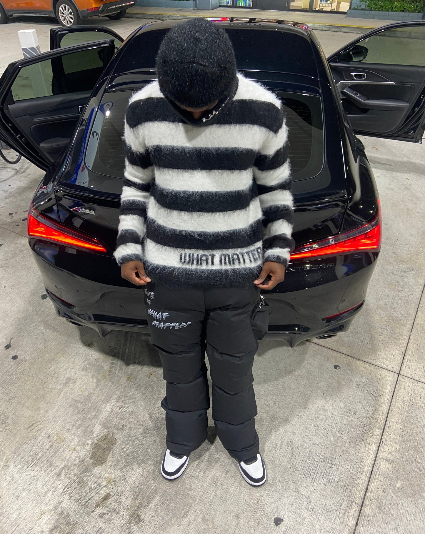 What Matters Black Mohair Sweater