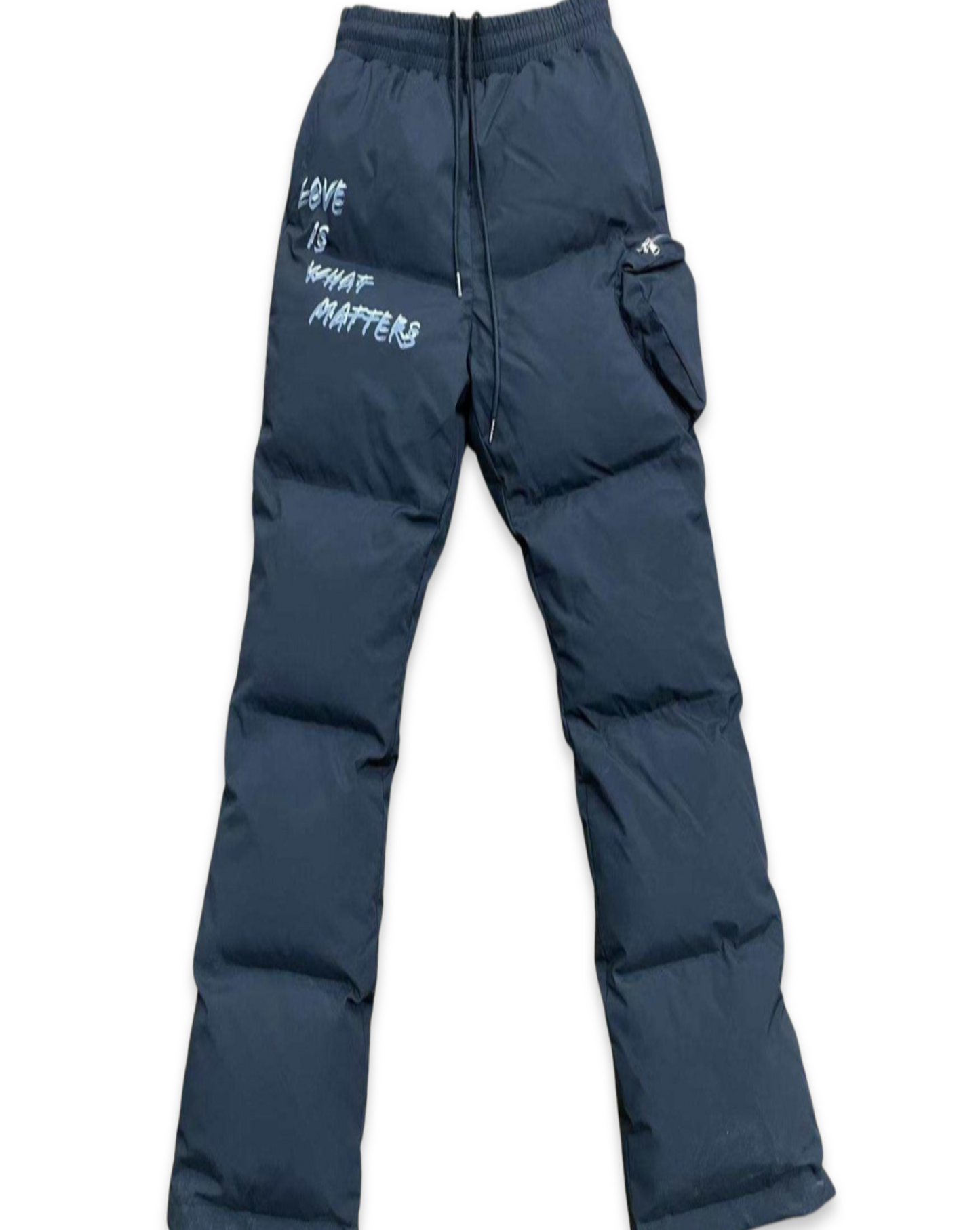 Love Is What Matters Puffer Pant Black Hearted