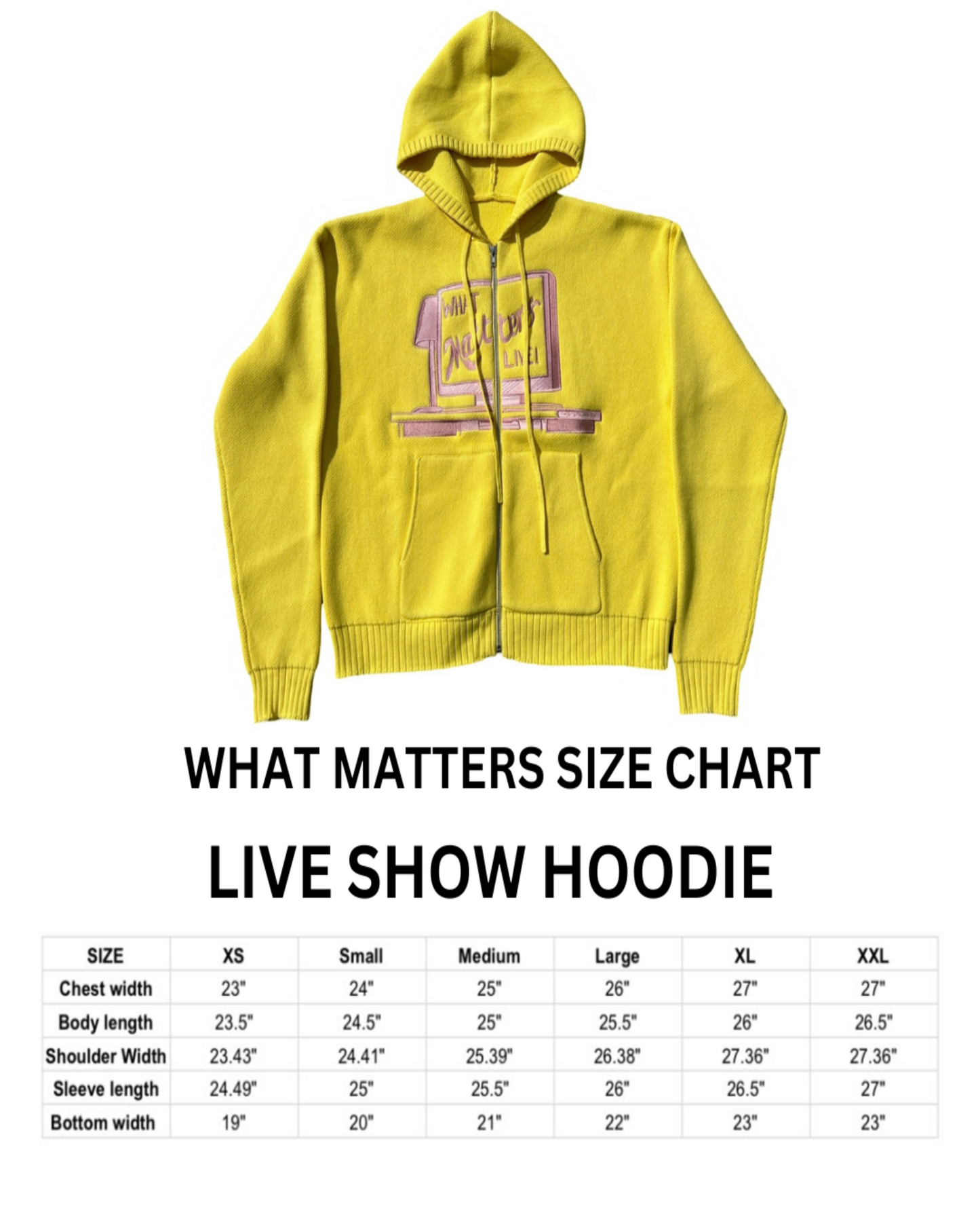 Live Show Knitted Zip Hoodie Lemonade